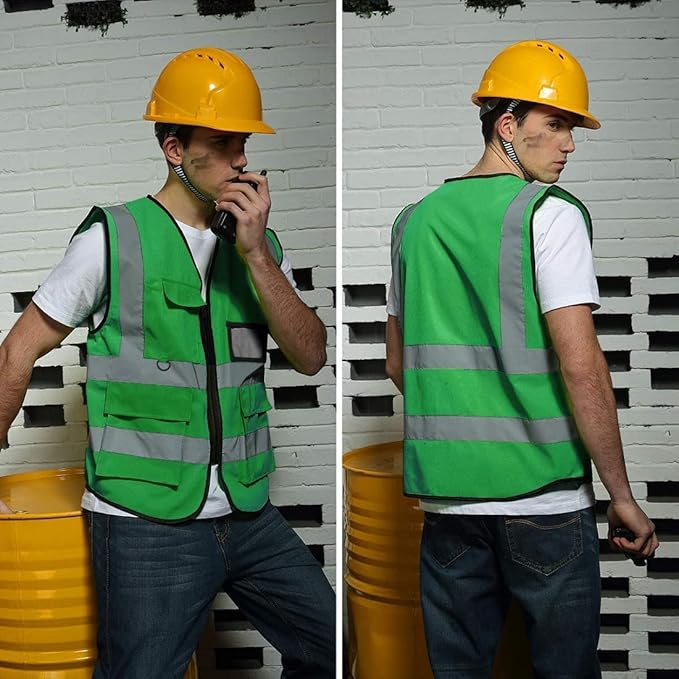BeautyWill Custom Logo Safety Vest Class2 High Visibility Reflective Vest Breathable Construction Vest