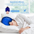 ONLYCARE Migraine Relief Cap, Upgraded Odorless Headache Relief Cap Mask Products, 360° Gel Surround Cooling Ice Pack Mask Head Wrap for Tension, Migraine, Sinus, Stress, Headaches, Hangover, Blue