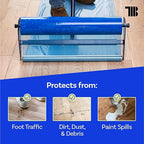 TapeManBlue Floor Protection Film, 36" x 200', Made in USA, Blue Self Adhesive Floor Protector Tape for Moving, Painting and Construction, Temporary Covering to Shield Hardwood, Tile, Hard Surfaces