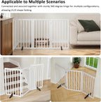 Dog Gate 32" Tall Freestanding Dog Gate for Doorways Foldable Pet Gate for Dogs Indoor (White,3 Panel)