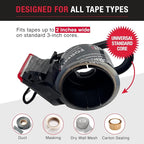 Packing Tape Dispenser - Heavy Duty Shipping Tape Dispenser for Boxes, Refillable, Fits Standard Bulk Tapes Up to 2" Wide - Razor-Sharp Cutting Packaging Tape Dispenser (1-Count)
