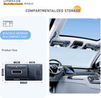 Tumecos Car Sun Visor Organizer with Tissue Holder, Auto Consoles Organizer with Sunglass Clip,Multi-Pocket Visor Accessories for Truck, SUV，Card/Pen/Driver's License Storage