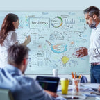 Magnetic Glass Whiteboard - Glass Dry Erase Board 36"x24" Large Frameless Glass Board for Walls Office School and Home