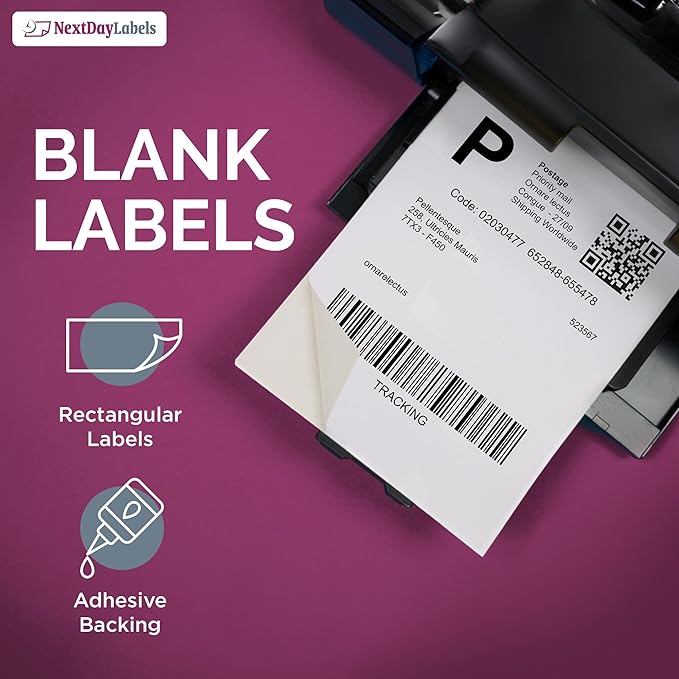 NextDayLabels - Full Page Labels 8.5 x 11 - White Shipping Labels - 8.5 x 11 Label Paper for Printer - Large Blank Matte Sticker Printer Paper - Laser/Inkjet Printer Labels (1 Per Sheet, 1000 Labels)