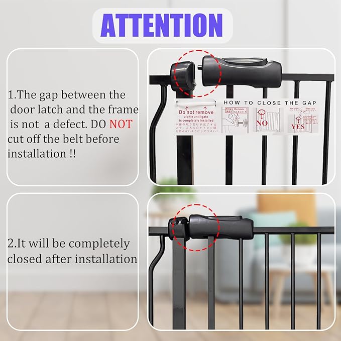 Baby Gates Extra Wide 43.5-48 Inch Wide Large Baby Gate for Stairs Tension Pet Dog Gates Indoor for Doorways No Drilling Pressure Mounted Pet Gates for Kids