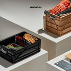 SIDIO Crate Basic Pack - 2 Full-Size & 1 Half-Size Heavy Duty Stackable Storage Bins, Totes and Containers with Dividers - Durable Plastic Organizer for Home, Office, Garage, and Outdoor Use, Gray