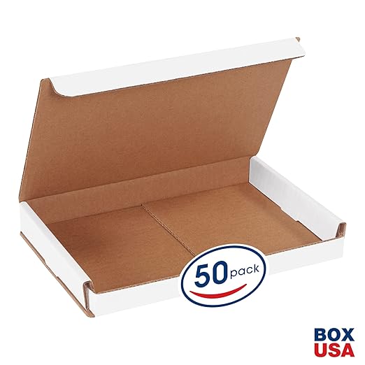 Box USA BMLR961 9"L x 6"W x 1"H, White (Pack of 50)