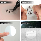 Clear Thermal Labels Vinyl 2 Inch Self-Adhesive Round Stickers Circle Roll Waterproof Printer Decals Package Seal for QR Code Envelope Office Retail Home 300 PCS