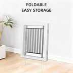 Dog Fence Indoor - 2-Panel Freestanding Dog Gate for Doorways, Hallways, House or Stairs -40x24-Inch Retractable Foldable Expandable Wood Pet by SFJC (White) ﻿