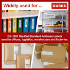 DOREE 10 Rolls DK1201 Die-Cut Standard Address Labels 1.14"x3.5" Black on White, Replacement for Brother DK-1201 29x90mm, Compatible with Brother QL-700/800/810W/820NWB/1100/1110NWB, 400 Labels/Roll