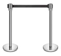 New Star Foodservice 54606 Stanchions, 36-Inch Height, 6.5-Foot Retractable Belt, Set of 2, Silver Belt
