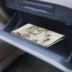 Western Cowboy Car Registration Insurance Card Holder, Waterproof Leather Glove Box Organizer Car Essential Document Glove Wallet