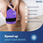 REVIX 20" XXXL Ice Pack for Knee Discomfort and Fatigue, Reusable Extra Large Cold Packs for Relaxation, Knee Replacement Surgery, Promoting Flexibility and Mobility with Cold Therapy, Purple