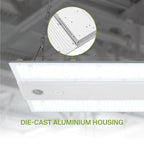 ASD LED Linear High Bay Light Fixture, Commercial Shop Lighting | 3CCT, Dimmable, Power Adjustable, DLC Premium, UL Listed | 160W 25000LM 3500-5000K 100-277V | Warehouse, Garage, Workshop Lamp | White