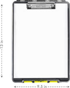 Dexas Clearview Clipcase Clipboard, 13.75 x 9.5 in, Gray/Yellow. See Papers Clearly Outdoors, Stay Organized and Dry. Ideal for Coaching, Teaching, homeschooling, Art, Trades, and Medical pros.