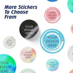 100 Custom Vinyl Stickers - Upload Your own Image, Text, Design, Logo - Personalized Logo Labels for Handmade, Packaging, Bottle, Jars, Candle, Brand Stickers (Blue Swirls, 6x6)