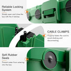 RESTMO 5-Piece Outdoor Waterproof Electrical Box Set – 12.5" x 8.5" x 5" Large & 7.1" x 2.3" x 2.3" Small, Weatherproof Boxes for Power Strip, Outlet, Plug, Socket, Timer, Holiday Light, Green