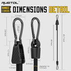 Bungee Cords with Hooks, 60 Inch Adjustable Elastic Bungee Cords with Carabiner Hooks, Easy to Adjust Bungee Rope UV Resistant for Truck Bed, SUV Trunk, Car, Bike Rack, Trash Can, Moving, Plants