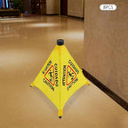 Caution Wet Floor Sign with Storage Tube 20 Inch Folding Commercial Wet Floor Pop Up Cones Slippery When Wet Sign for Restaurant, Supermarket, Restroom (8)