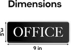 The Office Sign Door Sign - 9" by 3" - Professional Office Signs For Business or Home - Includes Double-Sided Adhesives For Easy Application