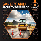 Retractable Barrier for Safety Traffic Cones - 2" OD - Large Yellow and Black Bar Barricade - for Road Construction, Parking, Warning, Temporary Security Divider (40, Yellow & Black, 72" x 120")