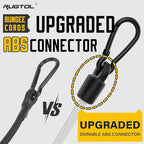 Bungee Cords with Hooks, 48 Inch Adjustable White Bungee Cords with Carabiner Heavy Duty Outdoor, 8mm Thick Easy to Adjust Bungee Rope UV Resistant for Truck Bed, Bike Rack, Camping, 6 Pack