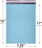 Light Blue Poly Bubble Mailers 7.25x12 inch #1 | Self Seal Padded Envelopes | Cushioned Bubble Mailer | Usable Size 7.25x11 | WaterProof | Lightweight mailing Shipping Bags | 200 Pack Bulk