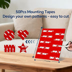 3M VHB Double Sided Tape 50Pcs, 2.44 x 1.77 Inch Heavy Duty Waterproof Mounting Tape for Walls, Car, Home, Outdoor and Office (50)