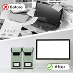 BALEINE File Organizer Box with Lid, Collapsible File Folder Organizer with Plastic Slide, Hanging File Folder Box for Office Document Storage (1 Pack, Green, S)