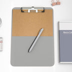 Hongri Plastic Clipboard with Pen Holder, Gray 8.5x11 Letter Size Clip Board for Classroom, Office, Students, Nurses and Women, Low Profile Clip, Size 12.5 x 9 in