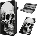 Car Registration and Insurance Holder, Leather Car Glove Box Organizer, Cool Car Accessories for ID, Driver's License Cards & Essential Document,business cards,Men&WomenBlack White Skull