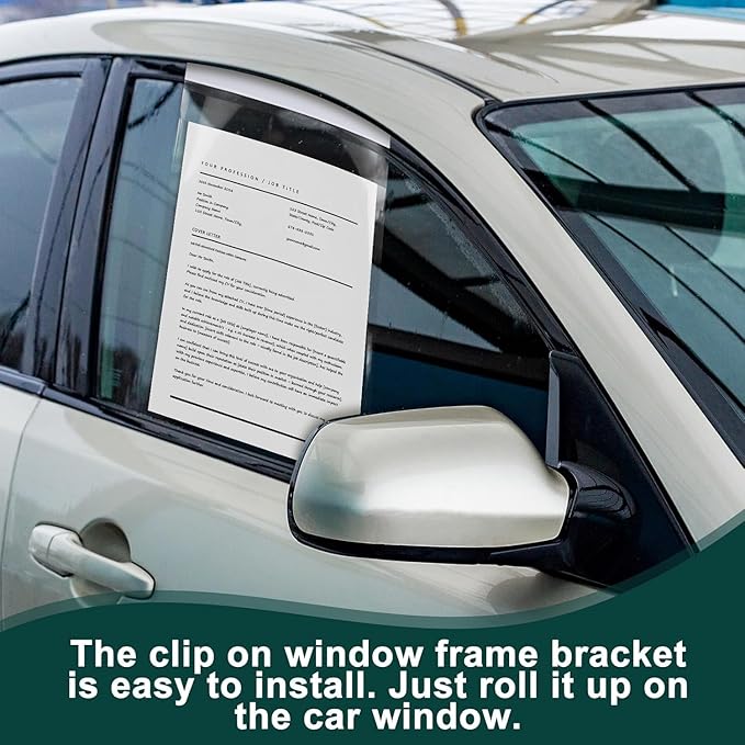 Clip-On Car Window Form Holder – 9" x 13" Transparent Document Sleeve – Automotive Dealer Buyer’s Guide & Vehicle Doc Organizer – Clear Plastic Auto Sales Display Pouch - Pack of 50
