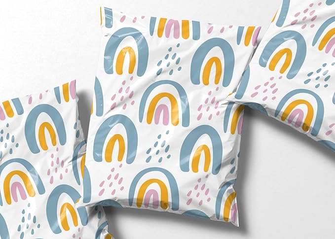 10x13 Poly Mailers – Boho Variety Pack – Waterproof, Tear-Resistant Shipping Bags with Adhesive Seal – 100 Pack – Package Mint