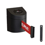 Crowd Control Warehouse - CCW Series WMB-220 Fixed Wall Mount Retractable Belt Barrier - 15 Foot, Red"Please Wait HERE" White Letters Belt with Black ABS Case