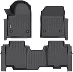 Floor Mats Custom for Chevrolet Silverado EV 2024-2025 2026 All Weather Protection TPE Heavy Duty Non-Slip Automotive Floor Liners Fits Front& 2nd Row Chevy Full Set Accessories, Black
