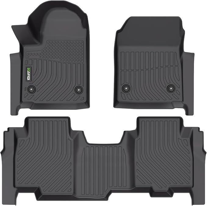 Floor Mats Custom for Chevrolet Silverado EV 2024-2025 2026 All Weather Protection TPE Heavy Duty Non-Slip Automotive Floor Liners Fits Front& 2nd Row Chevy Full Set Accessories, Black