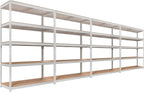 HOMEDANT 5 Tier Storage Shelves Adjustable Laminated Boltless Garage Metal Shelving Unit Heavy Duty Utility Rack Shelf Warehouse Pantry Closet Kitchen (4, (L) 48.1" W, White)