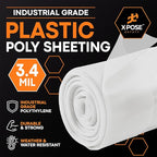Xpose Safety Clear Plastic Sheeting (Bulk Full Pallet 50 Pack) – 20' x 100' Rolls – Heavy Duty 3.4 Mil Poly Sheet – Waterproof, Dustproof, Vapor Barrier – for Construction, Painting, Industrial Use