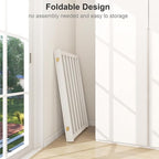 36" Height Extra Tall Freestanding Pet Gate, Solid Wood Folding Safety Fence Wooden Dog Gate with 2 PCs Support Feet Ideal for Stairs, Doorways, Halls, Kitchens, Heavy Duty Gates, 4 Panels, White