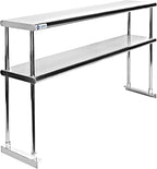 GRIDMANN NSF Stainless Steel Commercial Kitchen Prep & Work Table Plus A 2 Tier Shelf - 60 in. x 12 in.