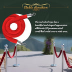 8Pcs Sliver Stanchion Post Queue Velvet Ropes and Posts with Soild Base and 4pcs 5 Ft Red Velvet Ropes Carpet Ropes Posts Stanchion Set Crowd Control Barriers for Party Supplies