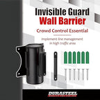 DuraSteel Wall Mount Crowd Control Retractable Belt Barrier - 9.2 Ft Black Retractables Barrier Belt, Crowd Control Barriers Do Not Enter Line Dividers for Crowds NOT Stanchions with Retractable Belts