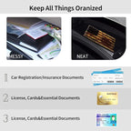Car Registration and Insurance Holder, Leather Car Glove Box Organizer, Cool Car Accessories for ID, Driver's License Cards & Essential Document, Business Cards, Men&Women,Cute Sunflowers Flag