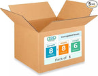 Small Moving & Shipping Boxes 8 x 8 x 6 inches (5-Pack) - Extra Strength 200 lb vs Regular - Corrugated Packing for Moving - Heavy Duty Moving Box - Strong Box for Shipping by IDL Packaging