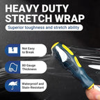 4-Pack 18" Stretch Wrap Rolls - 80 Gauge Industrial Strength Clear Film, 1200ft Length with Plastic Handle Option - Heavy Duty Self-Adhering for Moving, Shipping, Pallet Packing