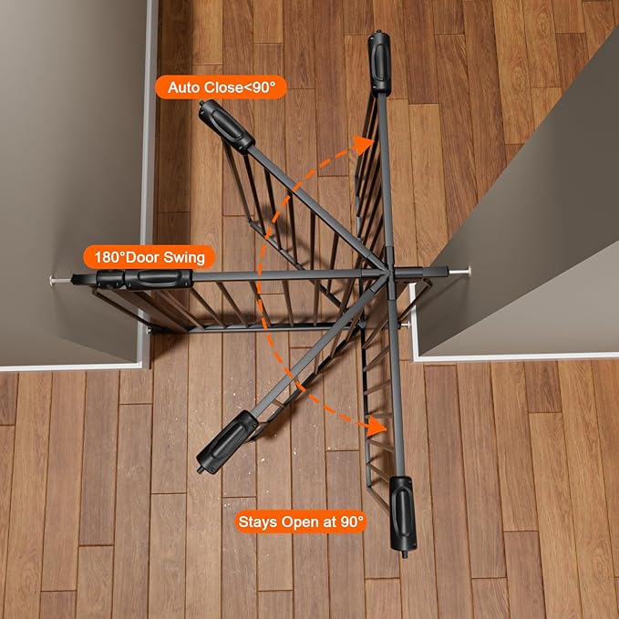 HOOEN 30" Tall Extra Wide Baby Gates 67 to 71.5 Inch Large Long Pressure Mounted Dog Gate for Doorways Stairs Child Safety Gates Tension Baby Gate Indoor Walk Through Gate for Kids or Pets