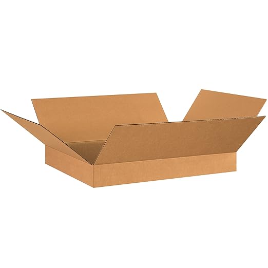 Tape Logic TL26204 Flat Corrugated Boxes, 26" x 20" x 4", Kraft (Pack of 20)