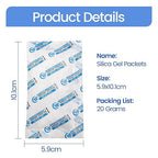 Silica Gel Packets, 20 Gram 15 Packs Dessicant Packets for Storage, Pure and Safe Silica Gel Desiccant Packs, Humidity Packs