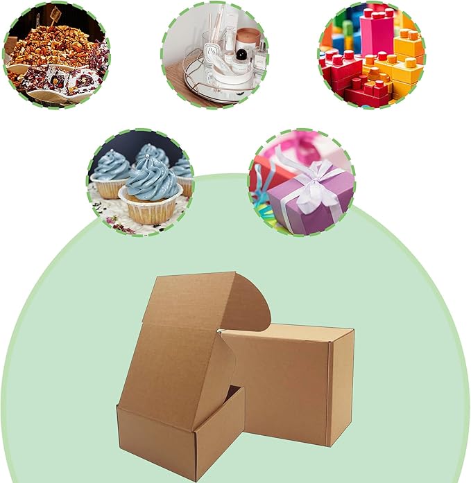 6x5x3 inch Shipping Boxes，Bulk 28 Pack，Brown Corrugated Mailers Cardboard Literature Mailer Box for Packaging Business, Mailing,Moving and Storage，Small Gift Boxes for Wrapping Mailing Present