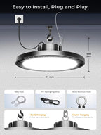 350W UFO LED High Bay Light,8 Pack Super Bright High Bay Led Shop Lights,52500 Lumens UFO High Bay Light,5000K Aluminum LED High Bay Lights for Shop Garage Warehouse Factory Workshop Barn Gym